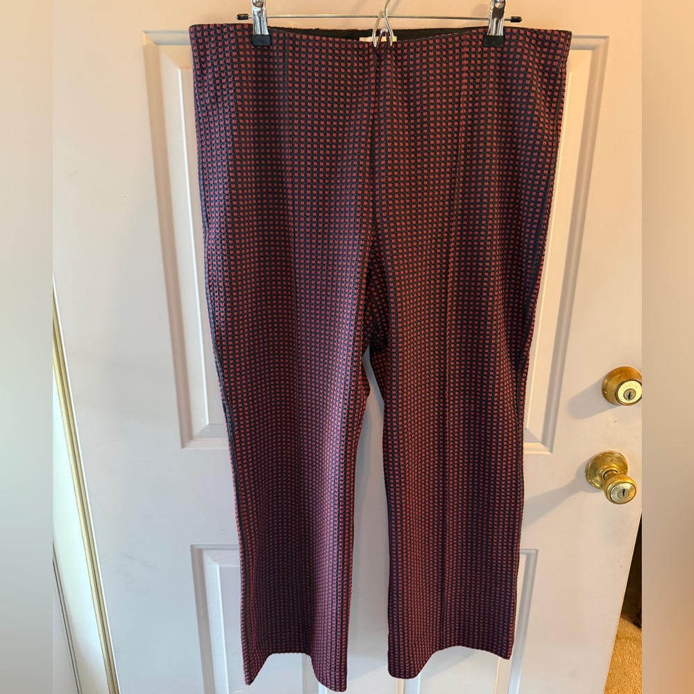 NWOT Anthropologie Essential Crop Flare Pants - Burgundy and Navy